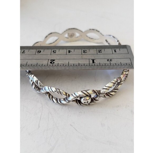 Brighton Open Woven Bangle Bracelet with Clear Crystals - Picture 4 of 4